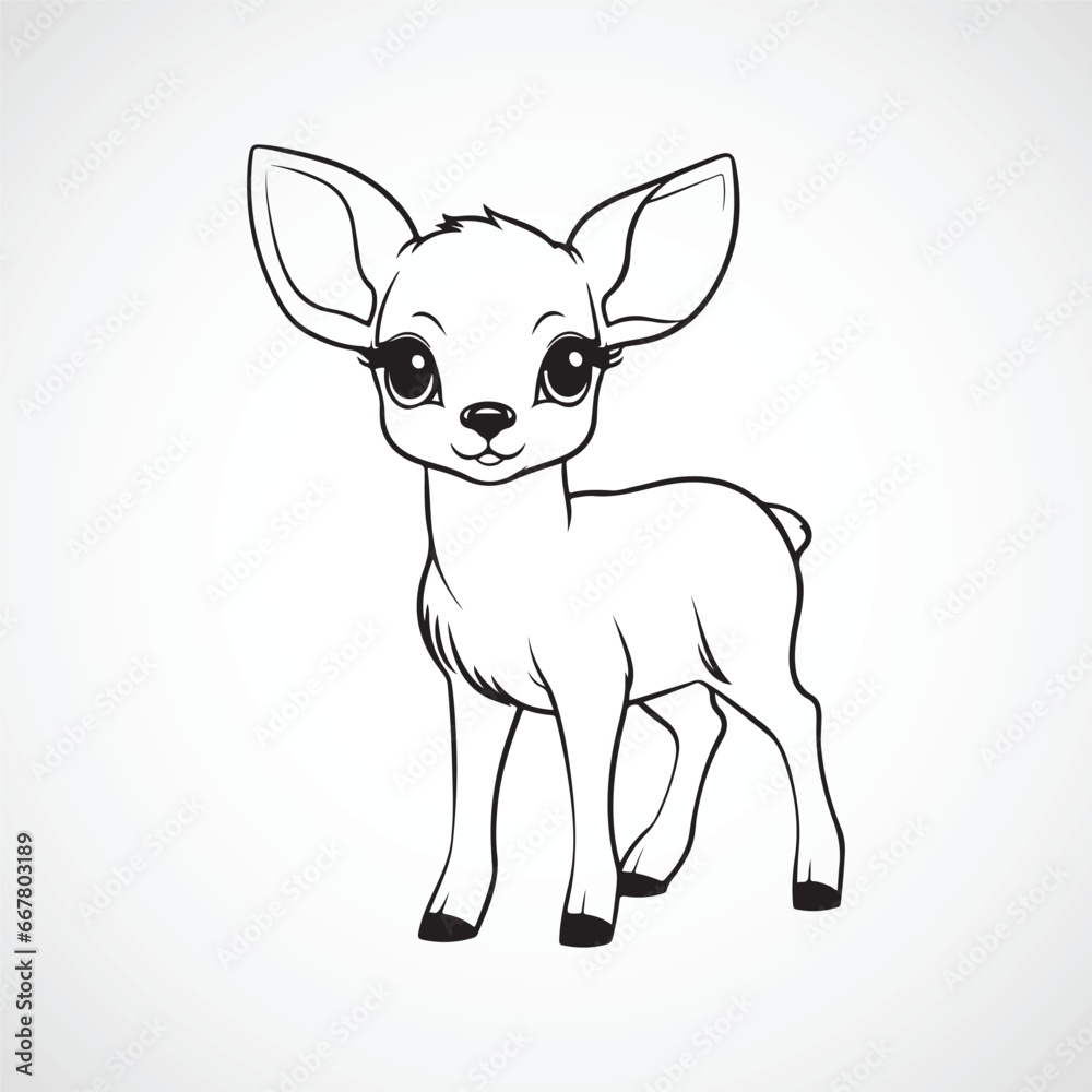 Fototapeta premium Vector cute deer illustration