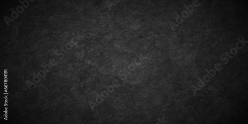 Dark Black background texture, old vintage charcoal black backdrop paper with watercolor. Abstract background with black wall surface, black stucco texture. Black gray satin dark texture luxurious.