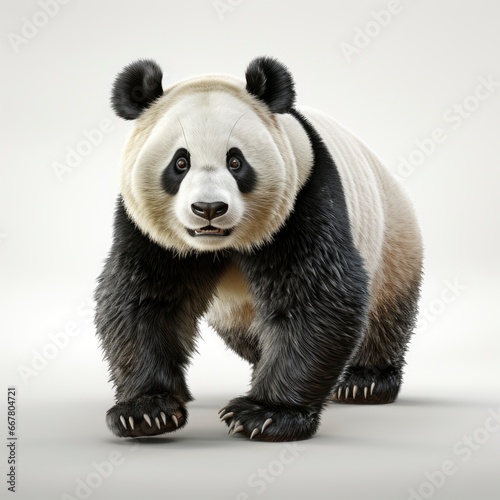 Giant Panda, Cartoon 3D , Isolated On White Background 
