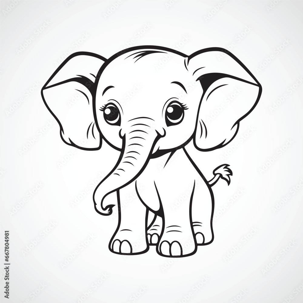 Vector elephant cartoon illustration Vector elephant cartoon illustration