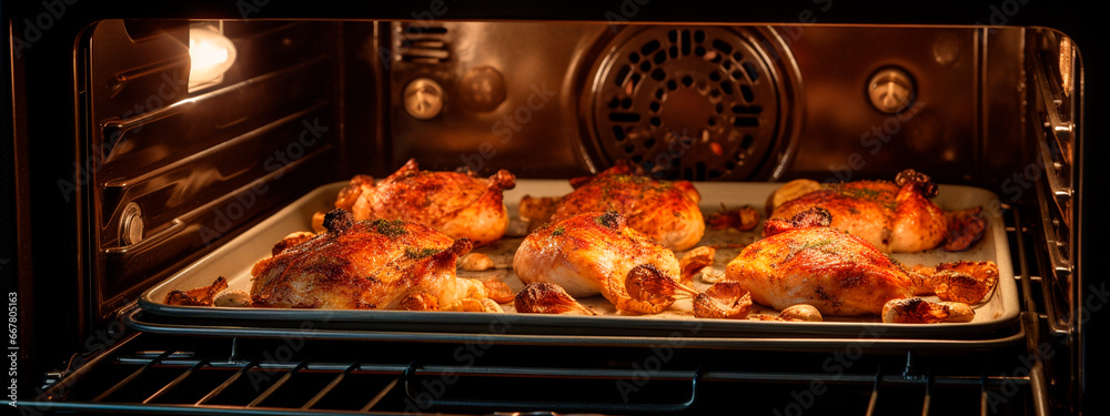 The food is cooked in the oven. Generative AI, The food is cooked in the oven. Generative AI,