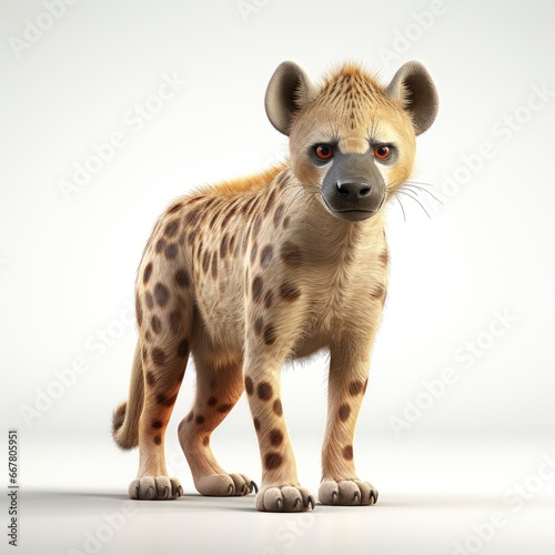 Hyena , Cartoon 3D , Isolated On White Background 
