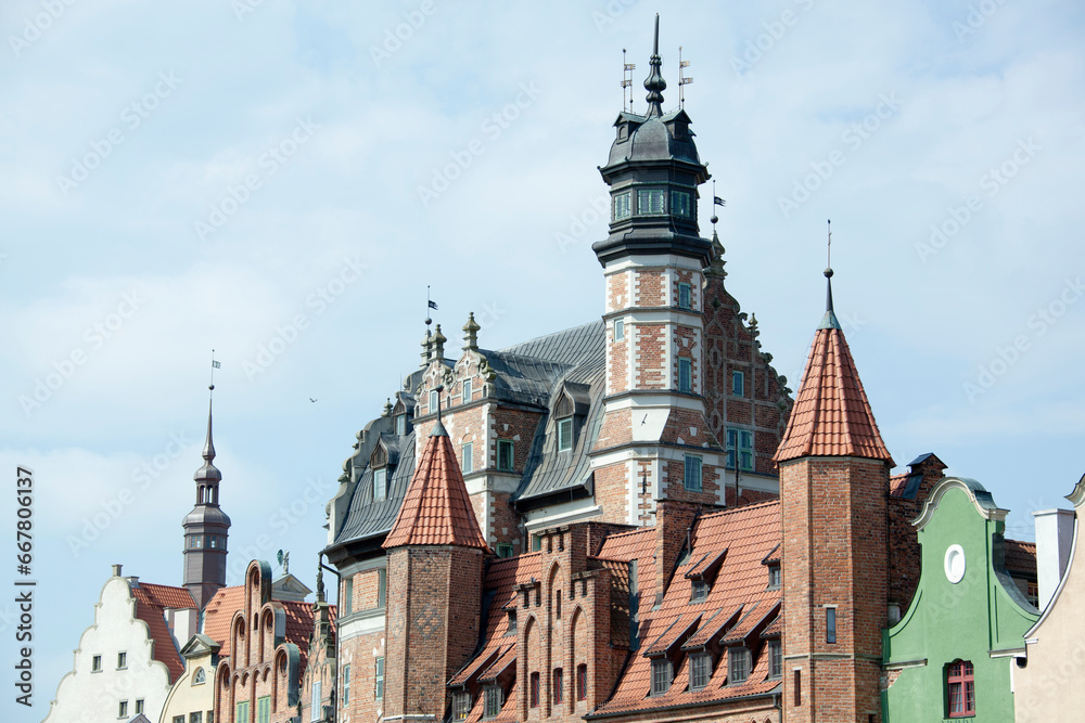 Fototapeta premium Gdansk Old Town Spires And Rooftops