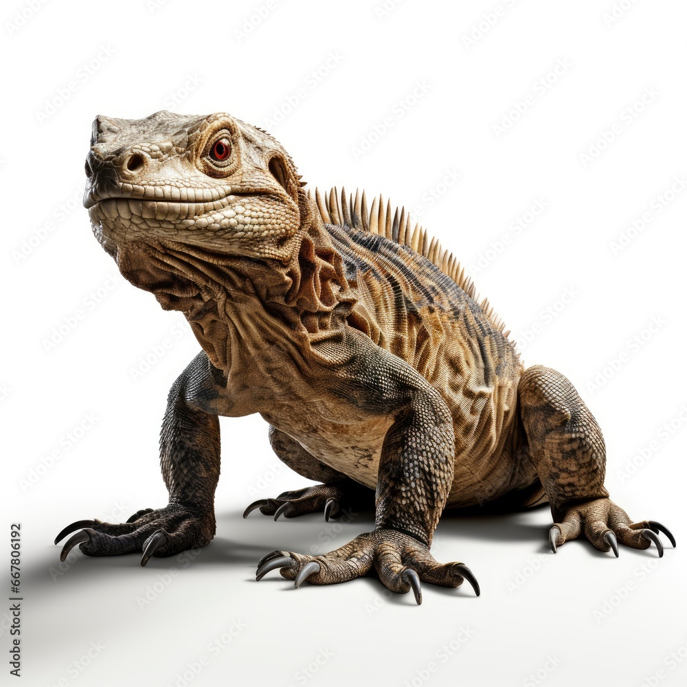 Komodo Dragon, Cartoon 3D , Isolated On White Background Komodo Dragon, Cartoon 3D , Isolated On White Background