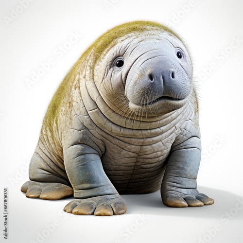 Manatee, Cartoon 3D , Isolated On White Background  © ACE STEEL D
