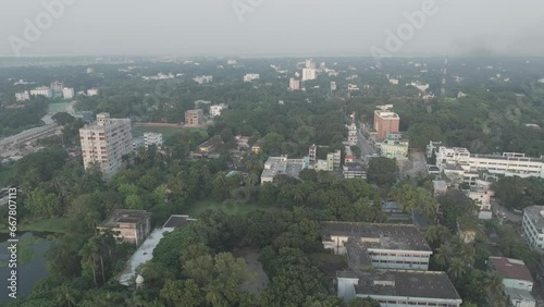 Aerial shot of Faridpur city, Dhaka, Bangladesh.  photo