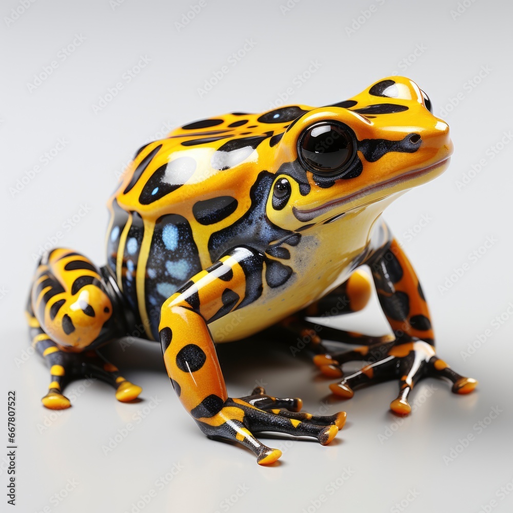 Poison Dart Frog, Cartoon 3D , Isolated On White Background Poison Dart Frog, Cartoon 3D , Isolated On White Background