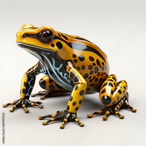Poison Dart Frog, Cartoon 3D , Isolated On White Background 