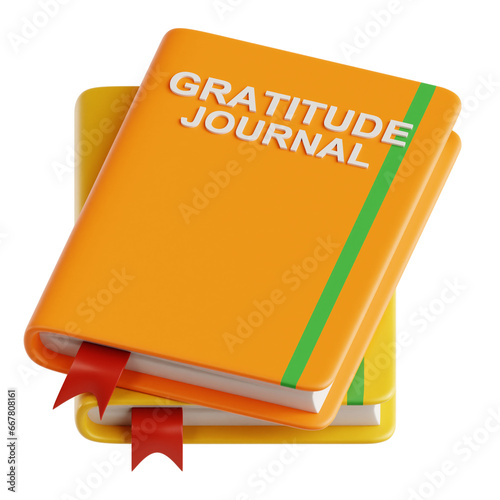 3D Illustration of Gratitude Journal