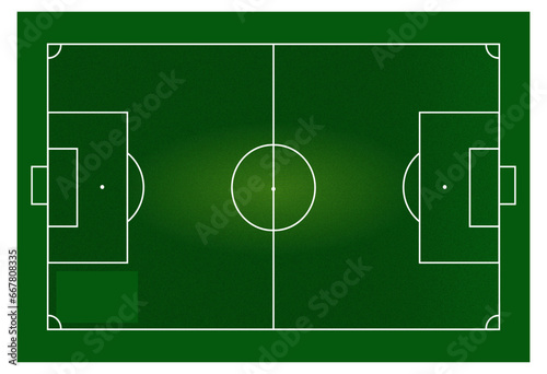 Football field with green grass effect from top view