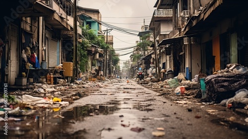 A shanty town full of rubbish © maretaarining