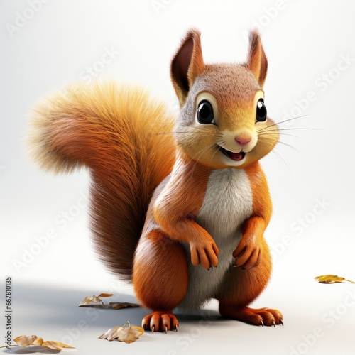 Squirrel  Cartoon 3D , Cartoon 3D , Isolated On White Background  © ACE STEEL D