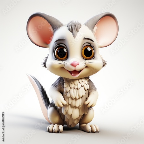 Sugar Glider  , Cartoon 3D , Isolated On White Background  © ACE STEEL D