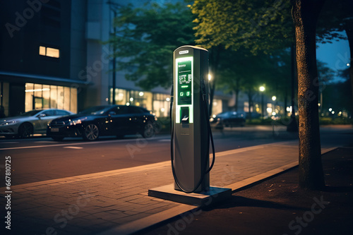 Wallpaper Mural Efficient Urban Mobility Modern Fast Electric Vehicle Chargers Powering Cars in a Park. created with Generative AI Torontodigital.ca