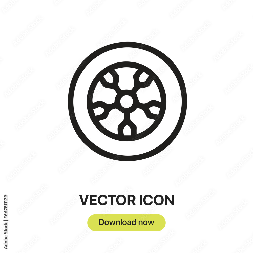 Pneumatic icon vector. Linear-style sign for mobile concept and web design. Pneumatic symbol illustration. Pixel vector graphics - Vector.