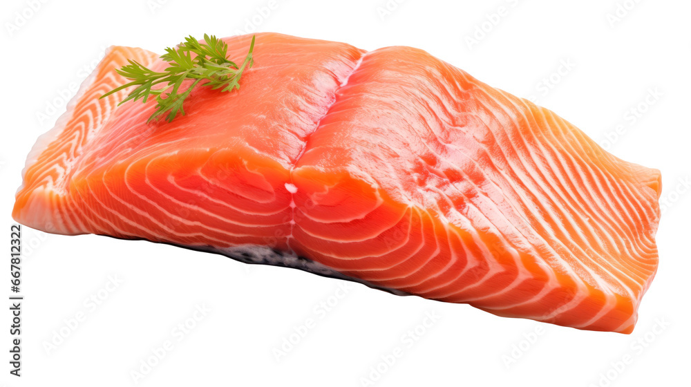 Fresh Salmon Fillet with Basil - Top View Isolated on Transparent Background, Raw Seafood Ingredient for Cooking, Gourmet Food Photography, PNG Fresh Salmon Fillet with Basil - Top View Isolated on Transparent Background, Raw Seafood Ingredient for Cooking, Gourmet Food Photography, PNG