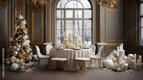 Wallpaper Mural Christmas gold and silver background wallpaper poster PPT Torontodigital.ca