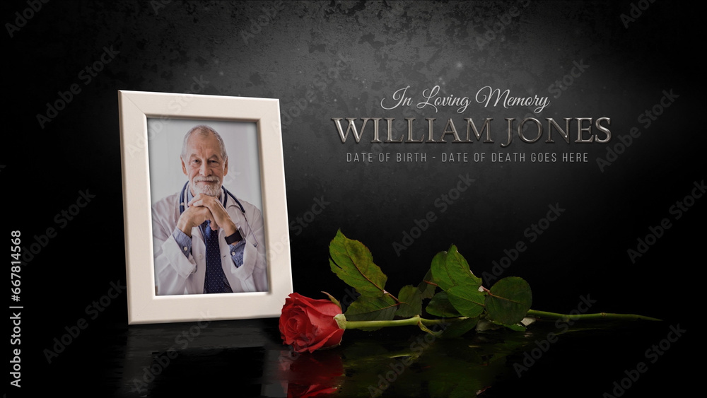 Funeral Flower Card Template Stock Template | Adobe Stock