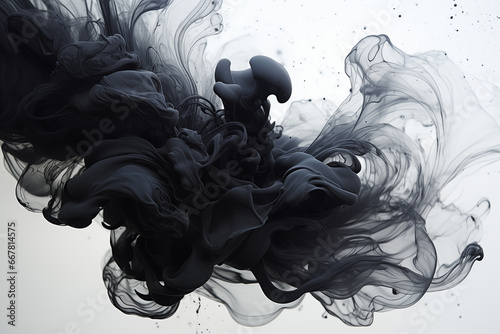 artistic inkdrop splash in water on transparent png background photo