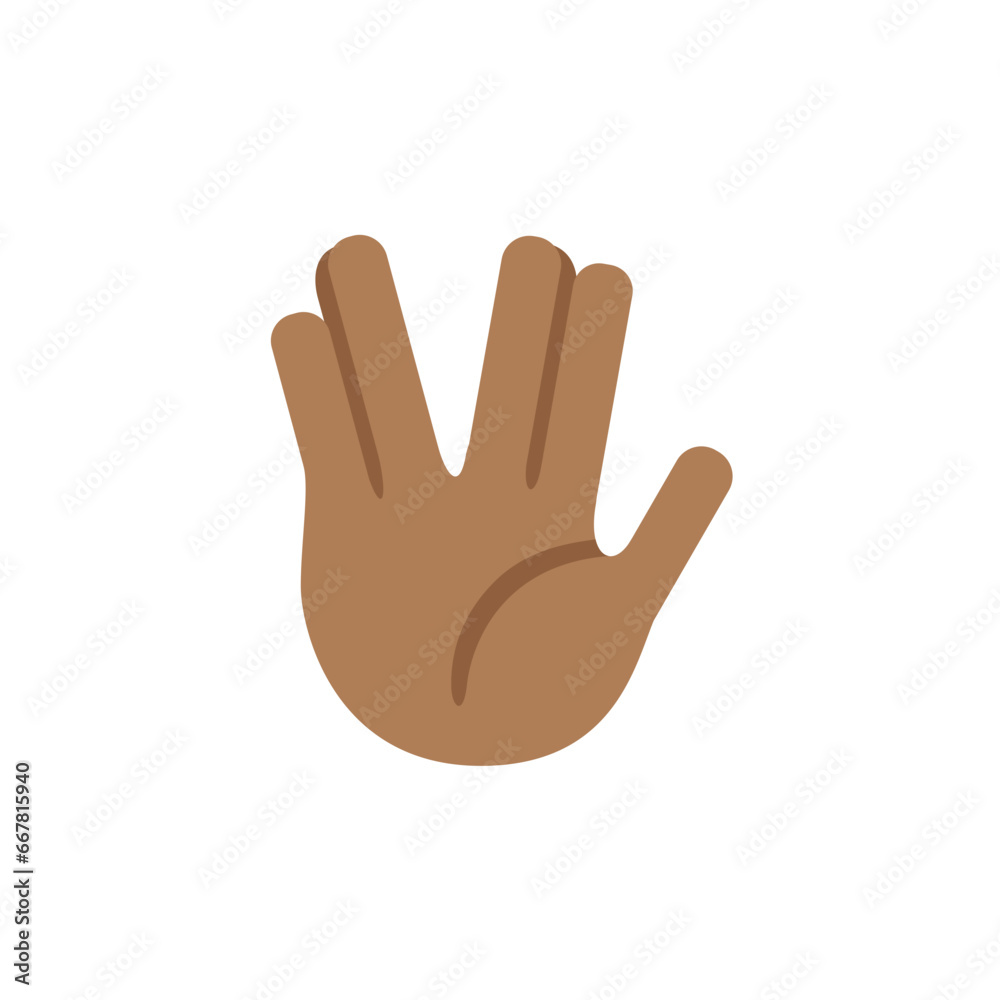 Vulcan Salute: Medium-Dark Skin Tone Vulcan Salute: Medium-Dark Skin Tone