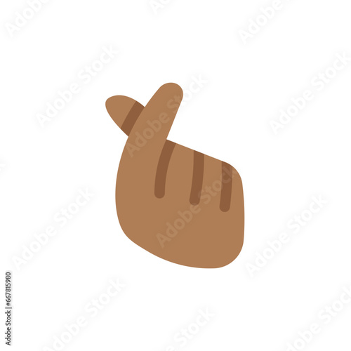Hand with Index Finger and Thumb Crossed: Medium-Light Skin Tone
