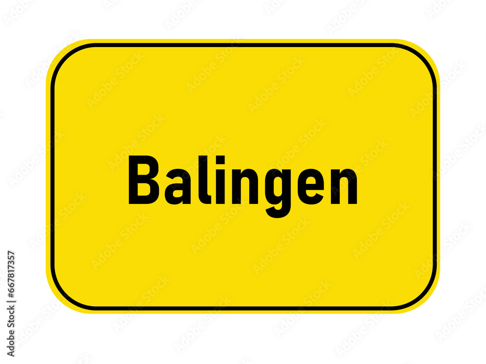 German yellow town entrance sign Balingen
German yellow town entrance sign Balingen