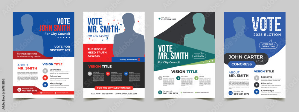 Fotografie political election flyer layout template