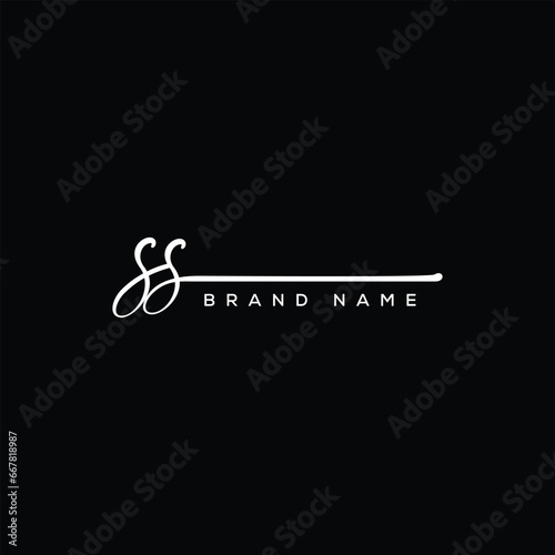 SS letter beauty handwriting vector logo. 