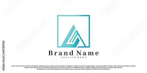 Simple initial latter a logo design A