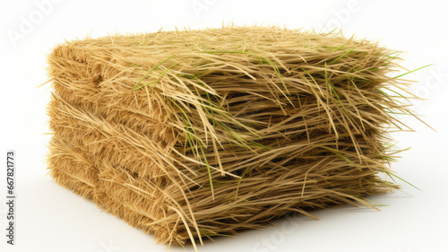 Meadow Hay in the Sunshine Isolated on White 
