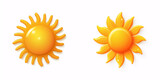 Sun icon set for weather design with realistic style..A realistic assortment of sun icons for weather design.