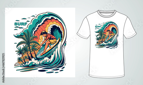 Surfing T-Shirt Design