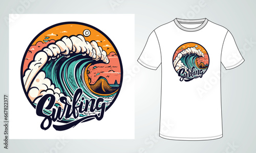 Surfing T-Shirt Design