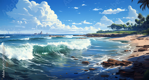 Beach theme background. Fantastic for your projects. © MDQDigital