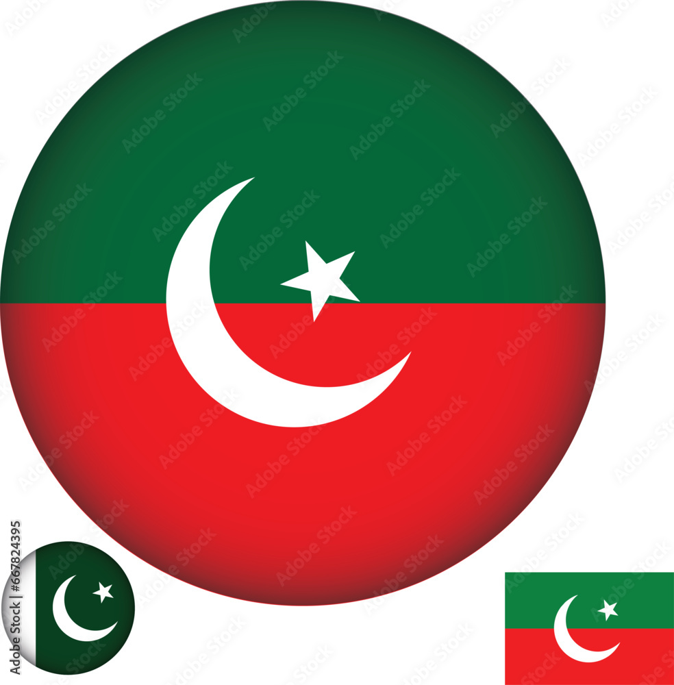 Tehreek e Insaf Flag Pakistan Round Shape Tehreek e Insaf Flag Pakistan Round Shape