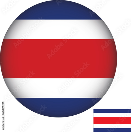Costa Rica Flag Round Shape