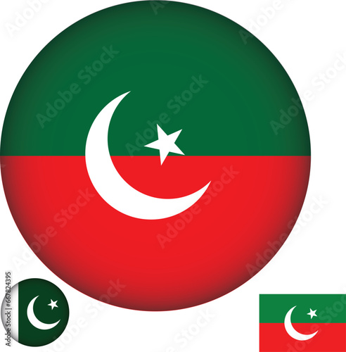  Tehreek e Insaf Flag Pakistan Round Shape photo