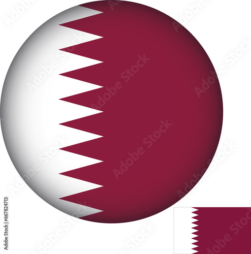 Qatar Flag Round Shape