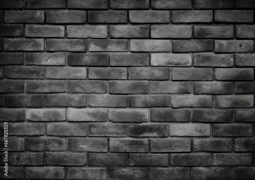 Old black brick wall background texture  wide panorama of masonry