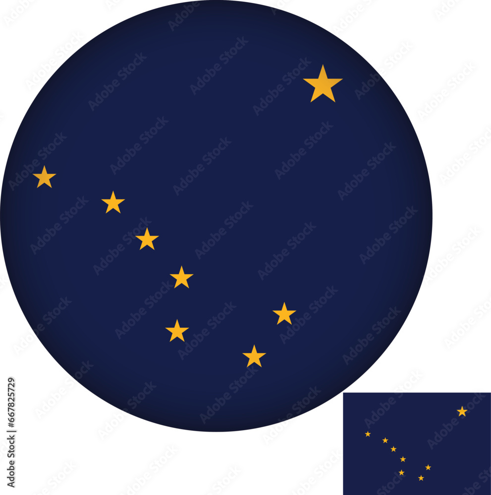  Alaska Flag Round Shape