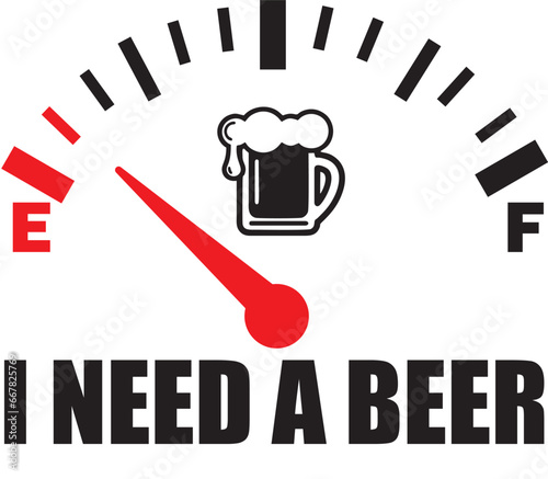 ilustración de cerveza vectorial, diseño minimalista. Icono de cerveza sobre fondo blanco. Necesito una cerveza. Ideal para camisetas e impresión.