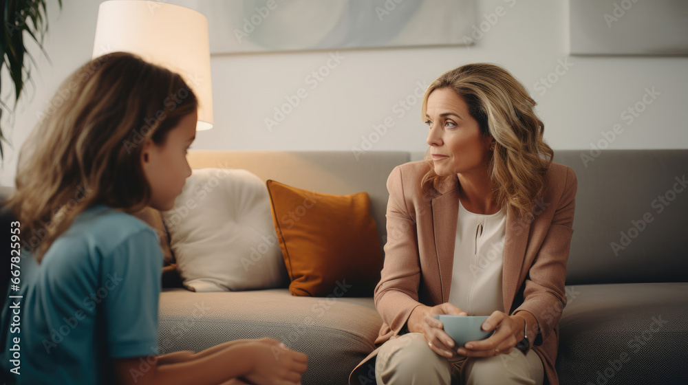 A parent meeting with a child psychologist for guidance on parenting strategies. A parent meeting with a child psychologist for guidance on parenting strategies.