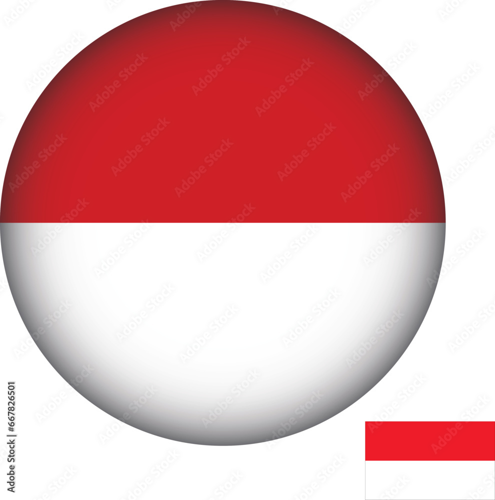Monaco Flag Round Shape Monaco Flag Round Shape