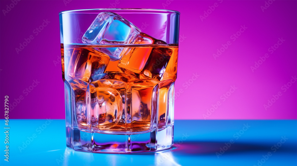 an icy glass of water with some ice and wine