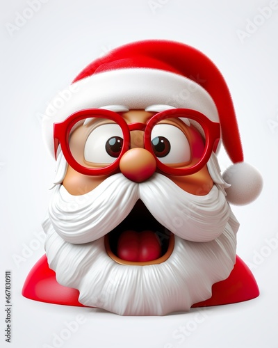 3D Abbildung von einem lustigen Santa Claus (Generative AI)