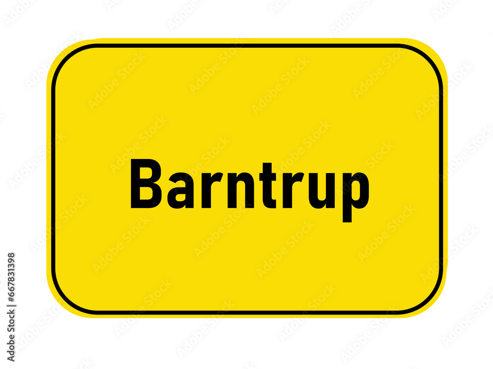 German yellow town entrance sign Barntrup
German yellow town entrance sign Barntrup