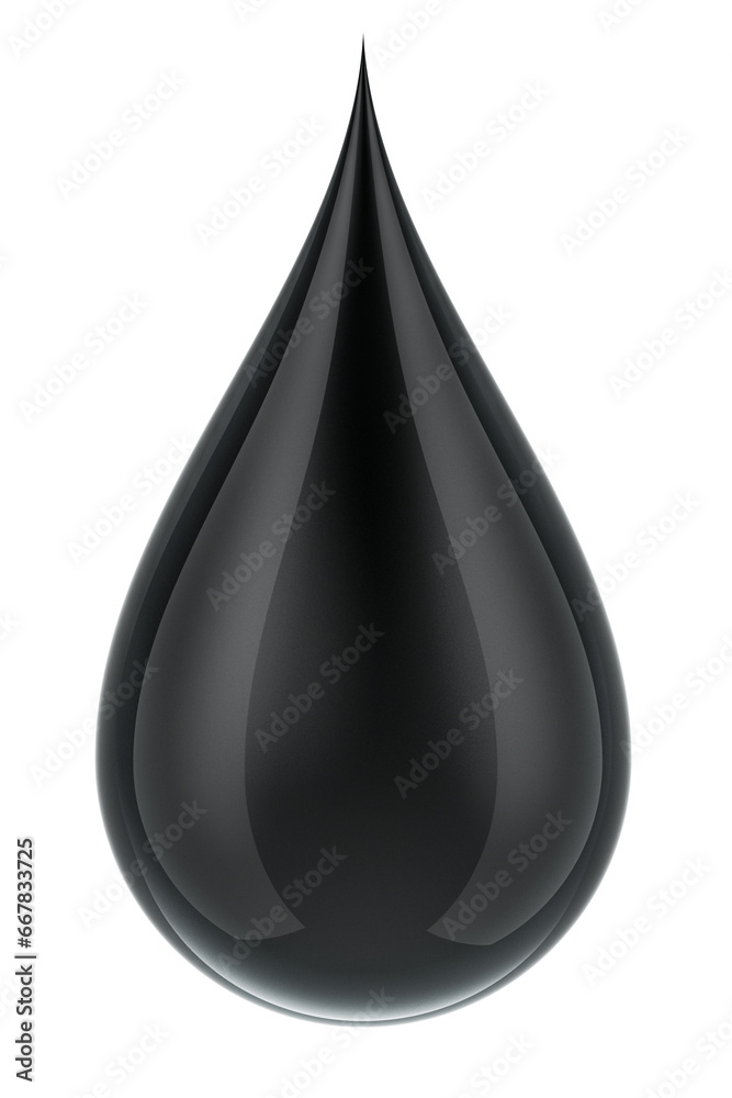 Black oil drop, 3D rendering isolated on transparent background Black oil drop, 3D rendering isolated on transparent background