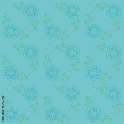 symmetrical seamless pattern with flowers