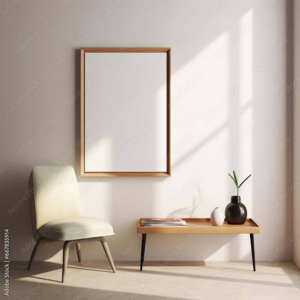 Wall art empty picture frame mockup on wooden desk, wall, table. Vase with olive branches, cactus. Elegant working space, home office concept. Wall art empty picture frame mockup on wooden desk, wall, table. Vase with olive branches, cactus. Elegant working space, home office concept.