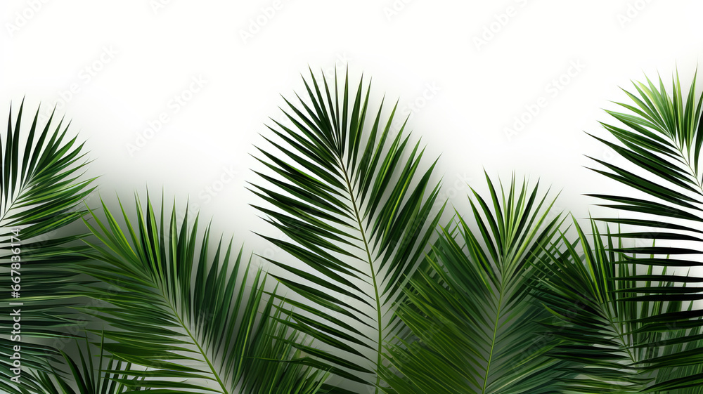 Tropical Palm Leaves Minimalist Background